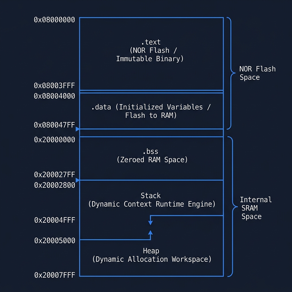Microcontroller memory map segment boundaries