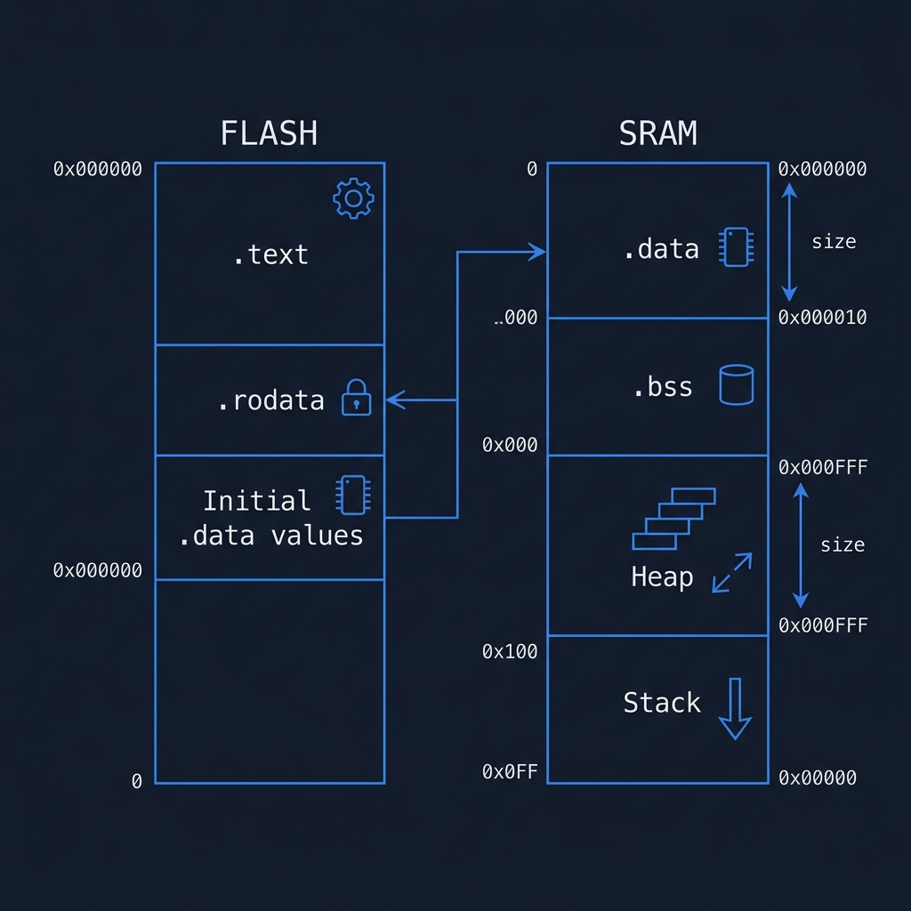 Embedded Firmware Memory Layout Diagram