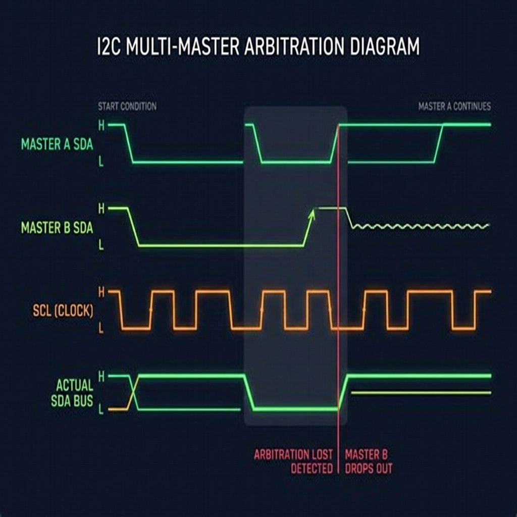 I2C Multi-Master Arbitration Timing Diagram
